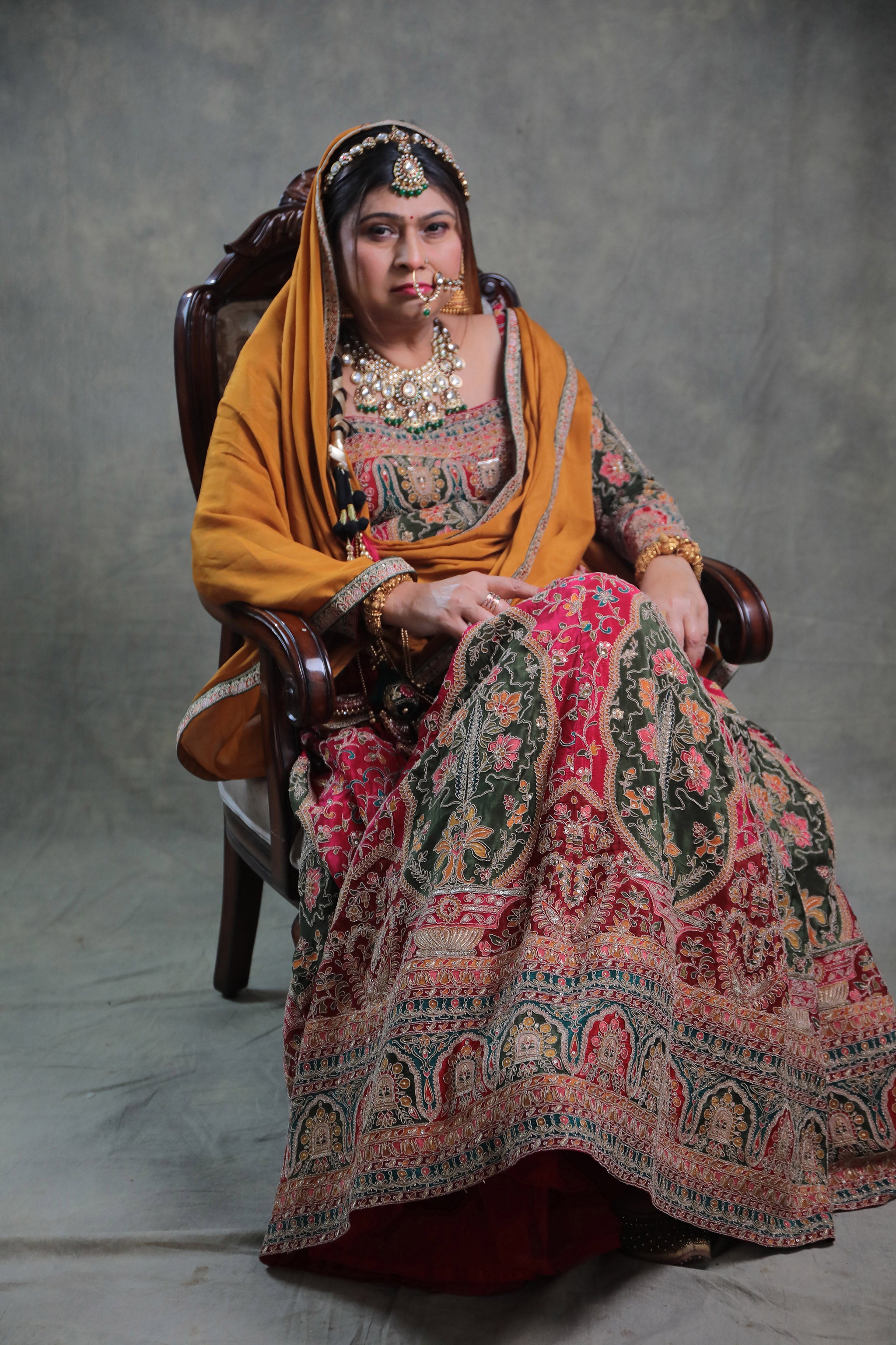 Traditional Hand Embroidered Multiple Colour Lehanga